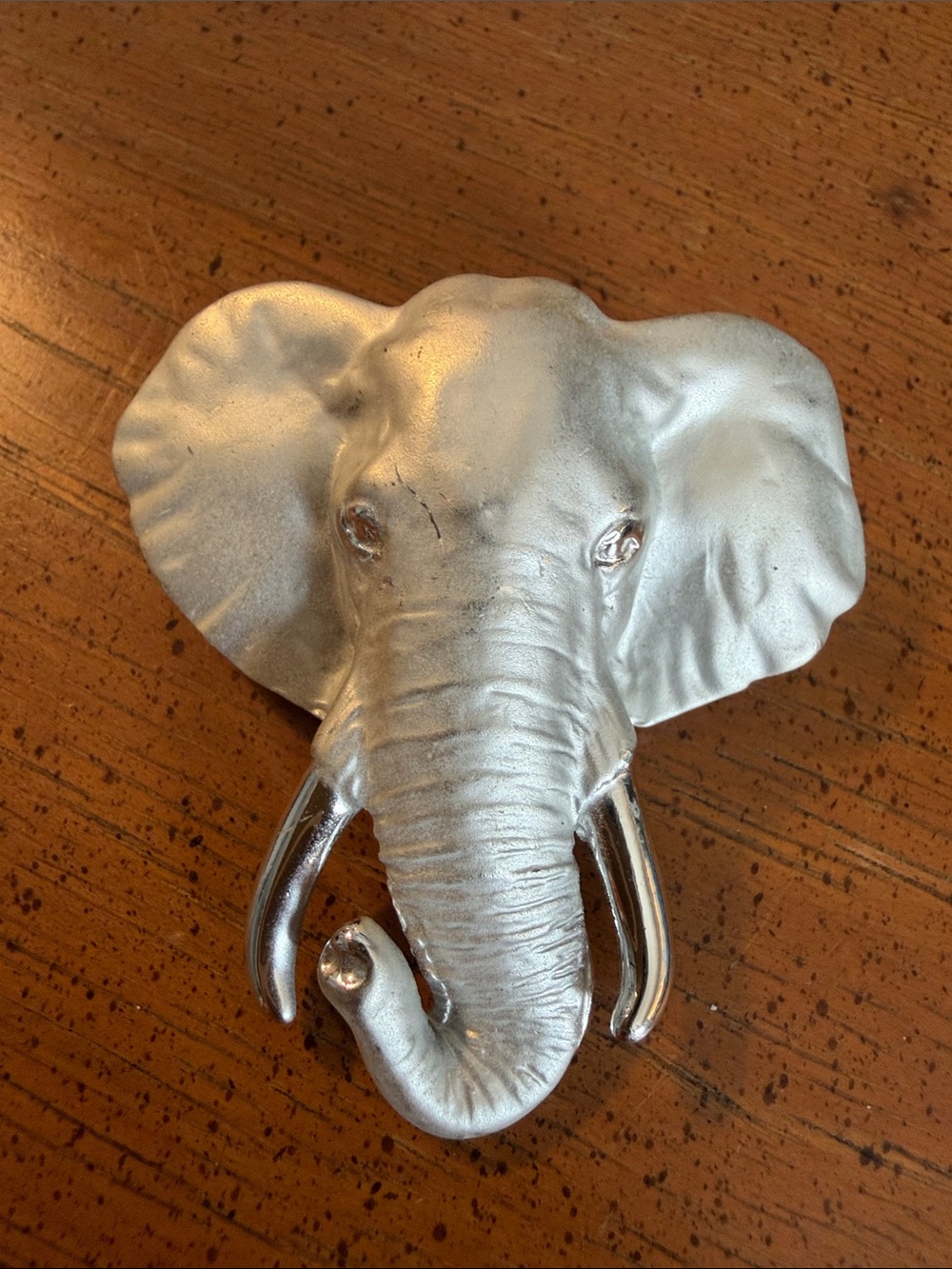 Vintage JJ Jonette Jewelry Pewter Elephant Head Brooch Pin — Signed